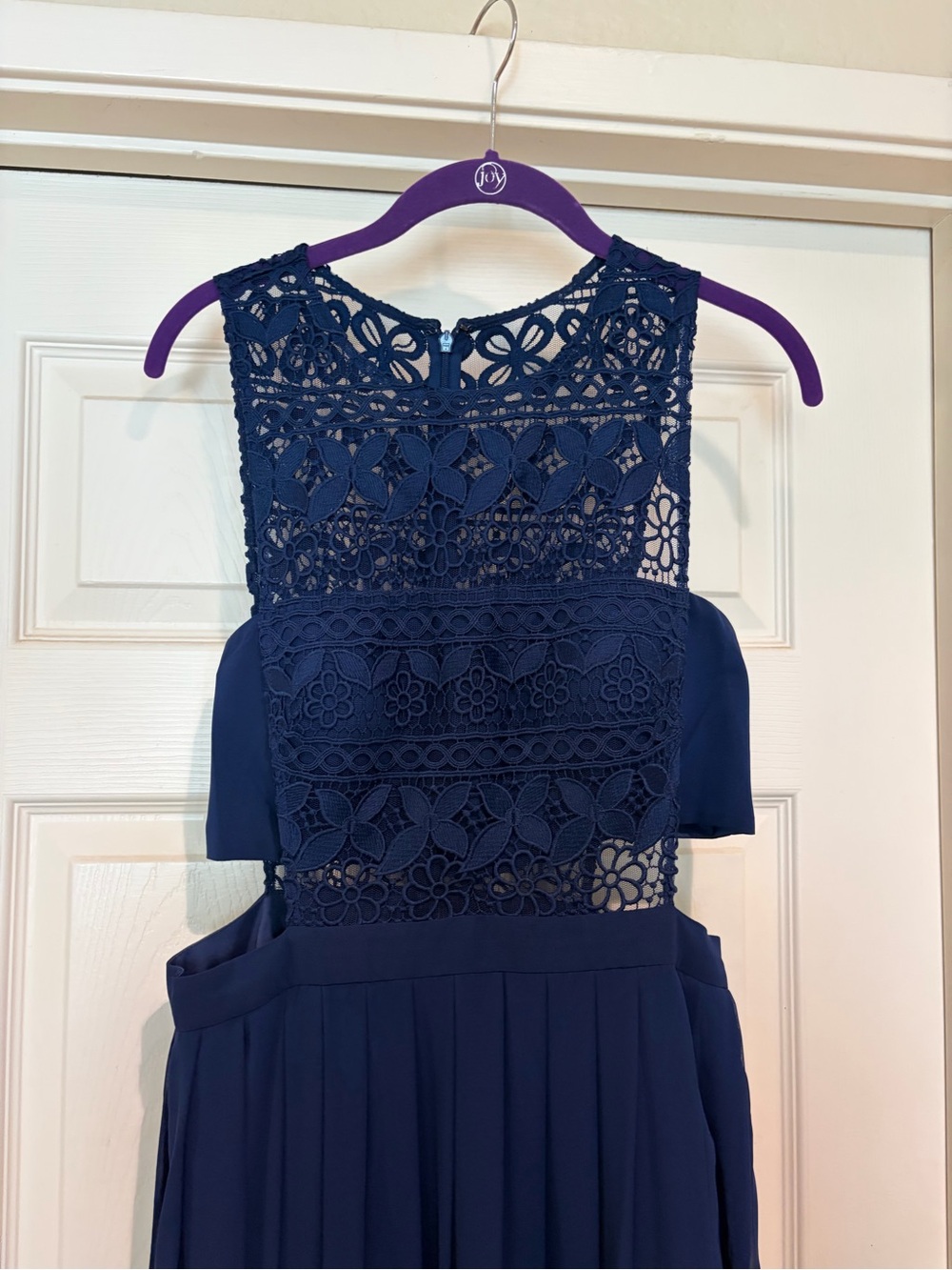 Navy Lace Bodice Dress